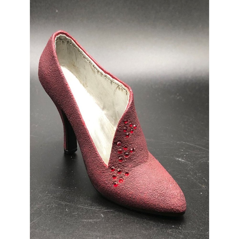Just The Right Shoe By Raine Pastiche 25048 Resin Red Wine Mini Shoe Rhinestones